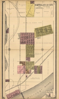 1914 North Kansas City Town Plat Lithograph