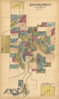 1914 Excelsior Springs Town Plat Lithograph