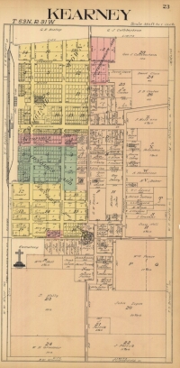 1914 Kearney Town Plat Lithograph