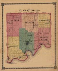 1877 Clay County Townships Lithograph