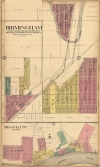 1914 Birmingham and Missouri City Town Plats Lithograph