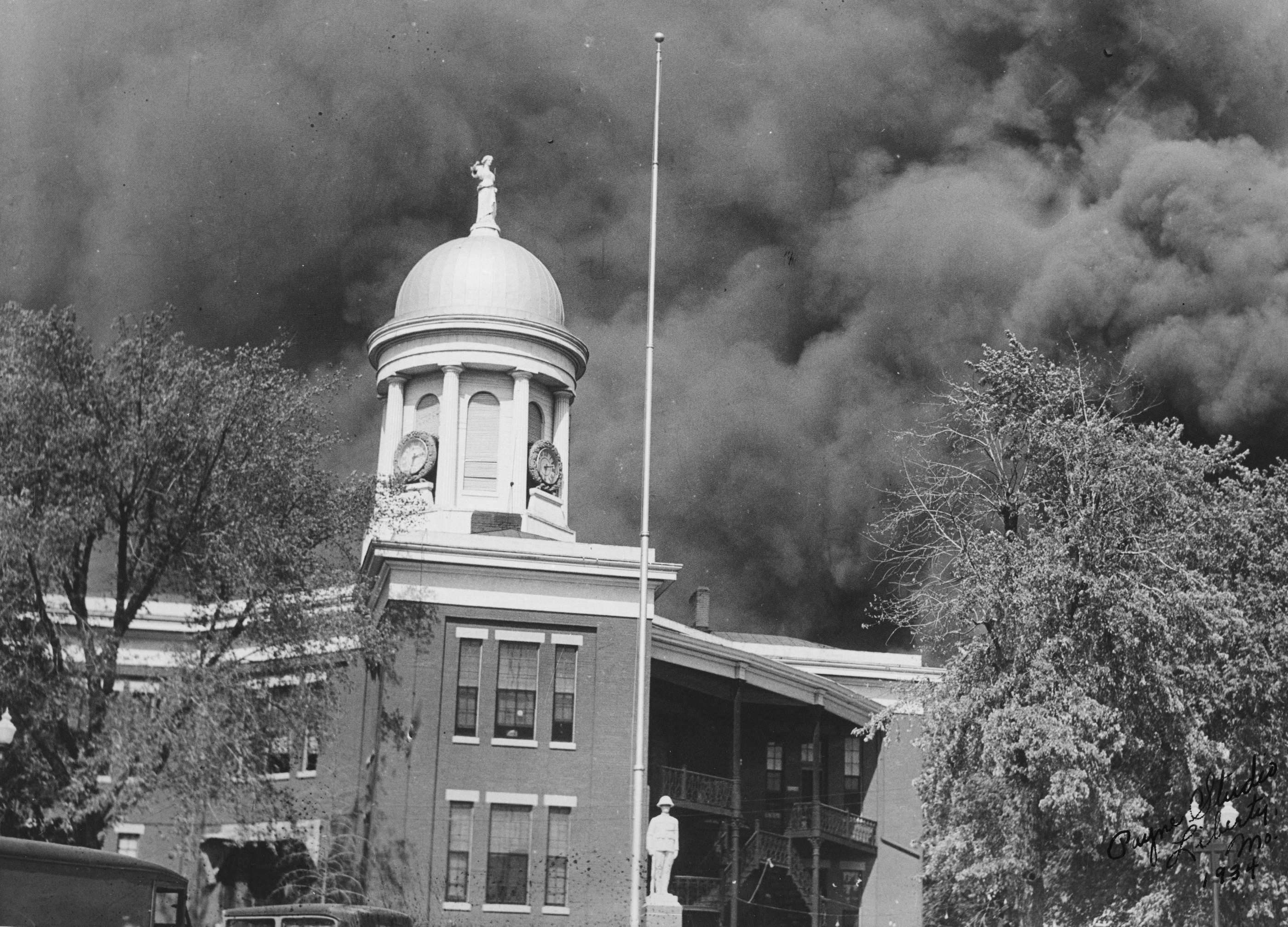 Courthouse During Liberty Fire 1934